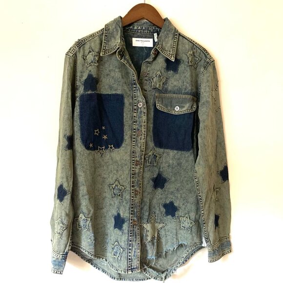 ONE TEASPOON Everyday Blue Classic Star Shirt (Size: S) NWOT - Picture 3 of 12